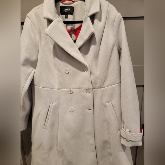 TORRID Hi-Lo Double Breasted Coat Size 2 - Picture 9 of 17